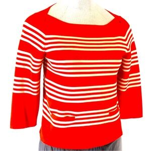 JCrew Orange Boat neck sweater with pockets size medium